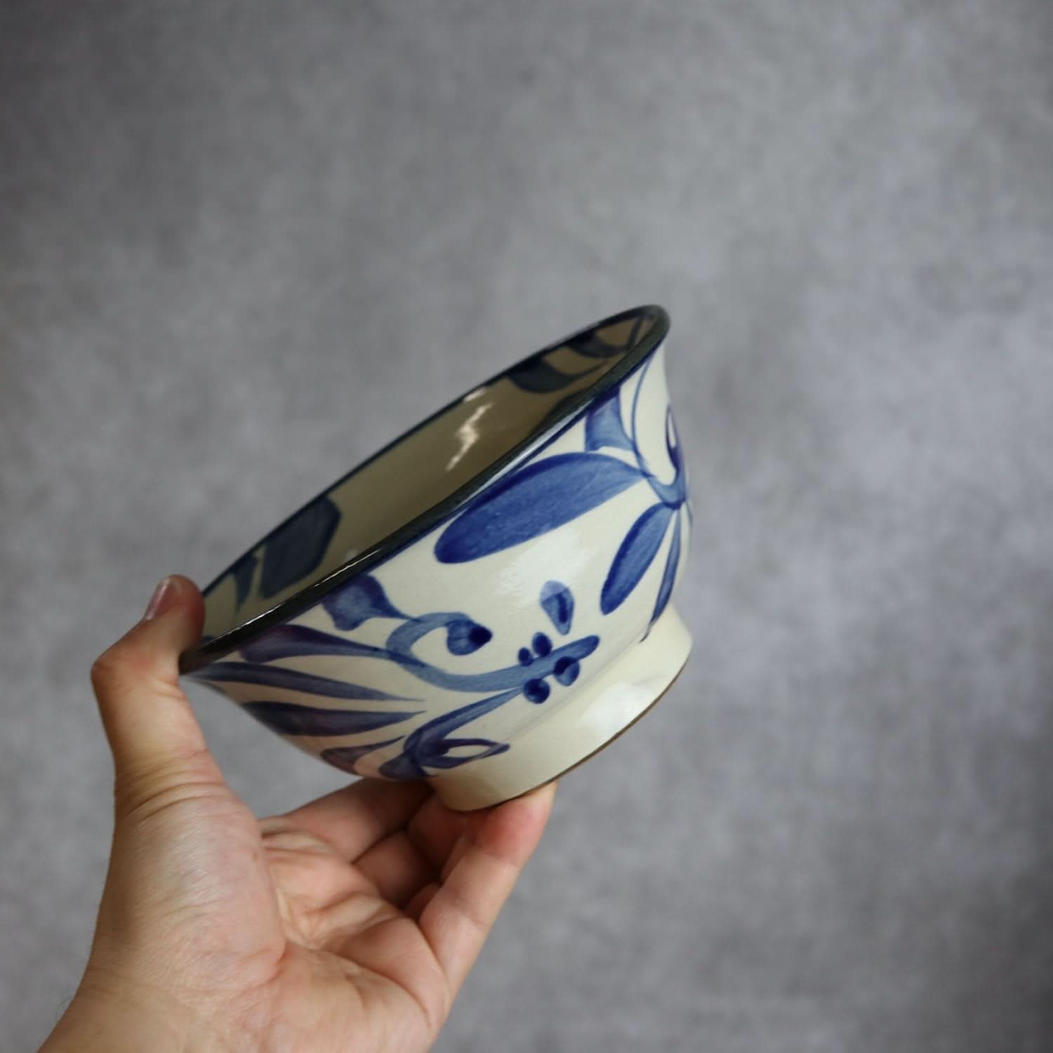 5寸マカイ コバルト唐草 やちむん 陶器 陶眞窯 やちむん 陶器.