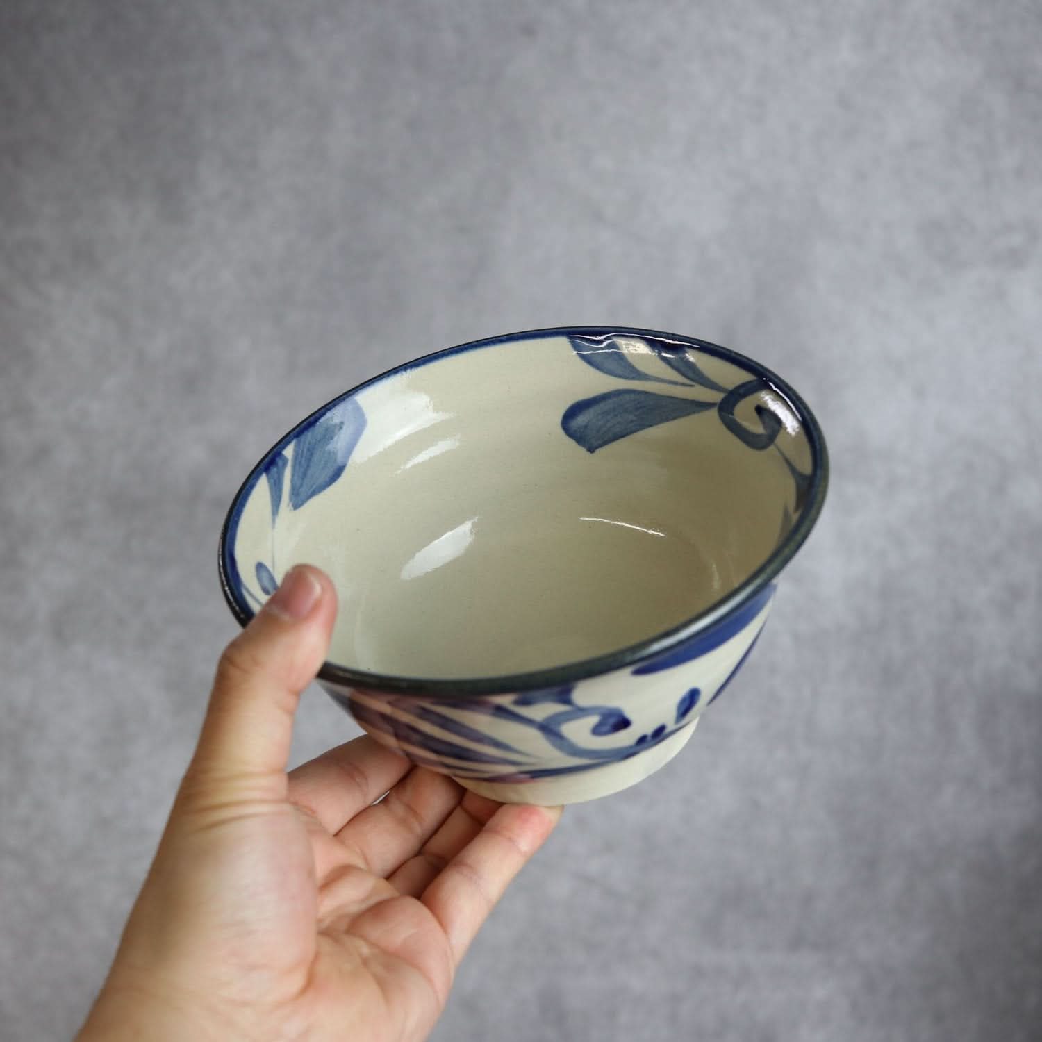 5寸マカイ コバルト唐草 やちむん 陶器 陶眞窯 やちむん 陶器.