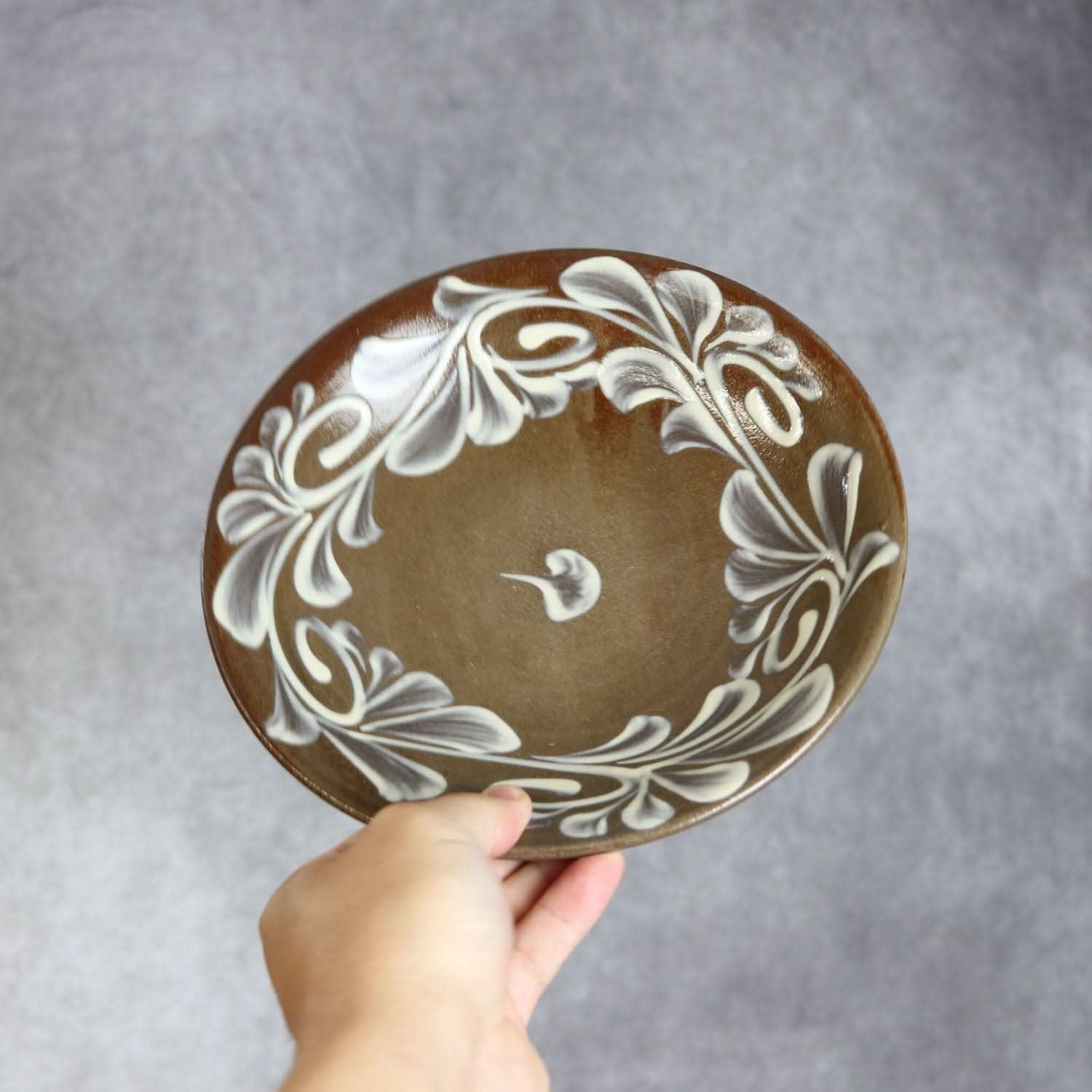 7寸皿 白いっちん やちむん 陶器 陶眞窯 やちむん 陶器.