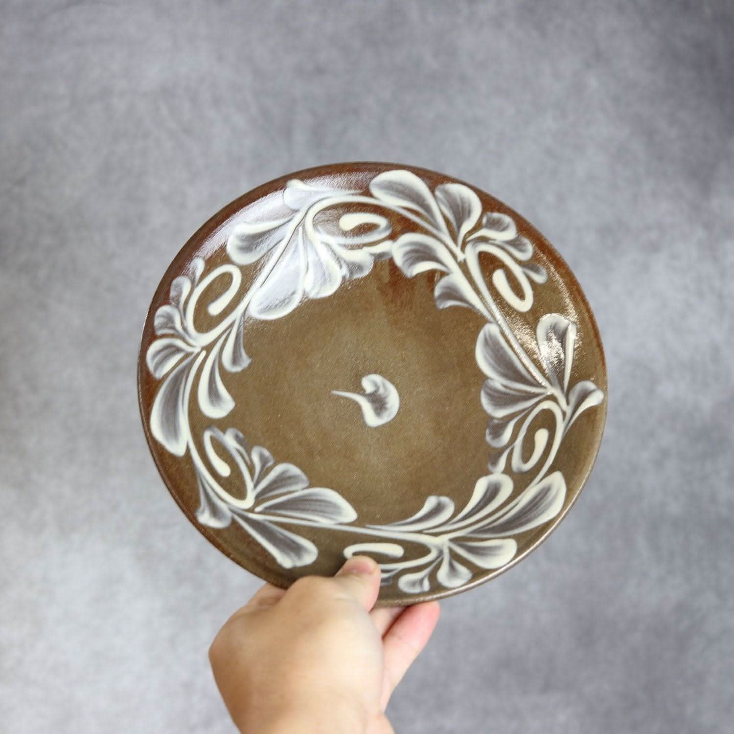 7寸皿 白いっちん やちむん 陶器 陶眞窯 やちむん 陶器.