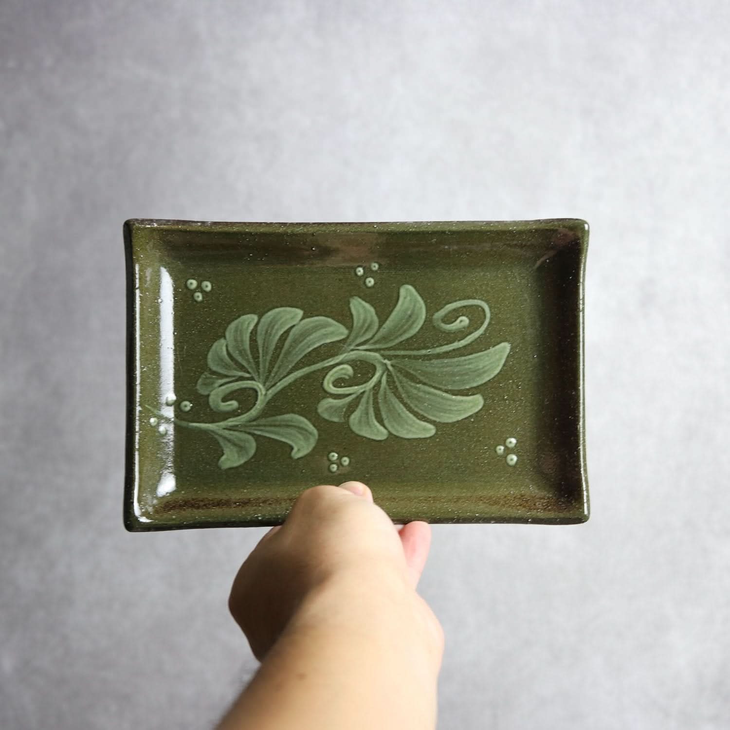 長角皿 13×20 呉須白いっちん やちむん 陶器 陶眞窯 やちむん 陶器.