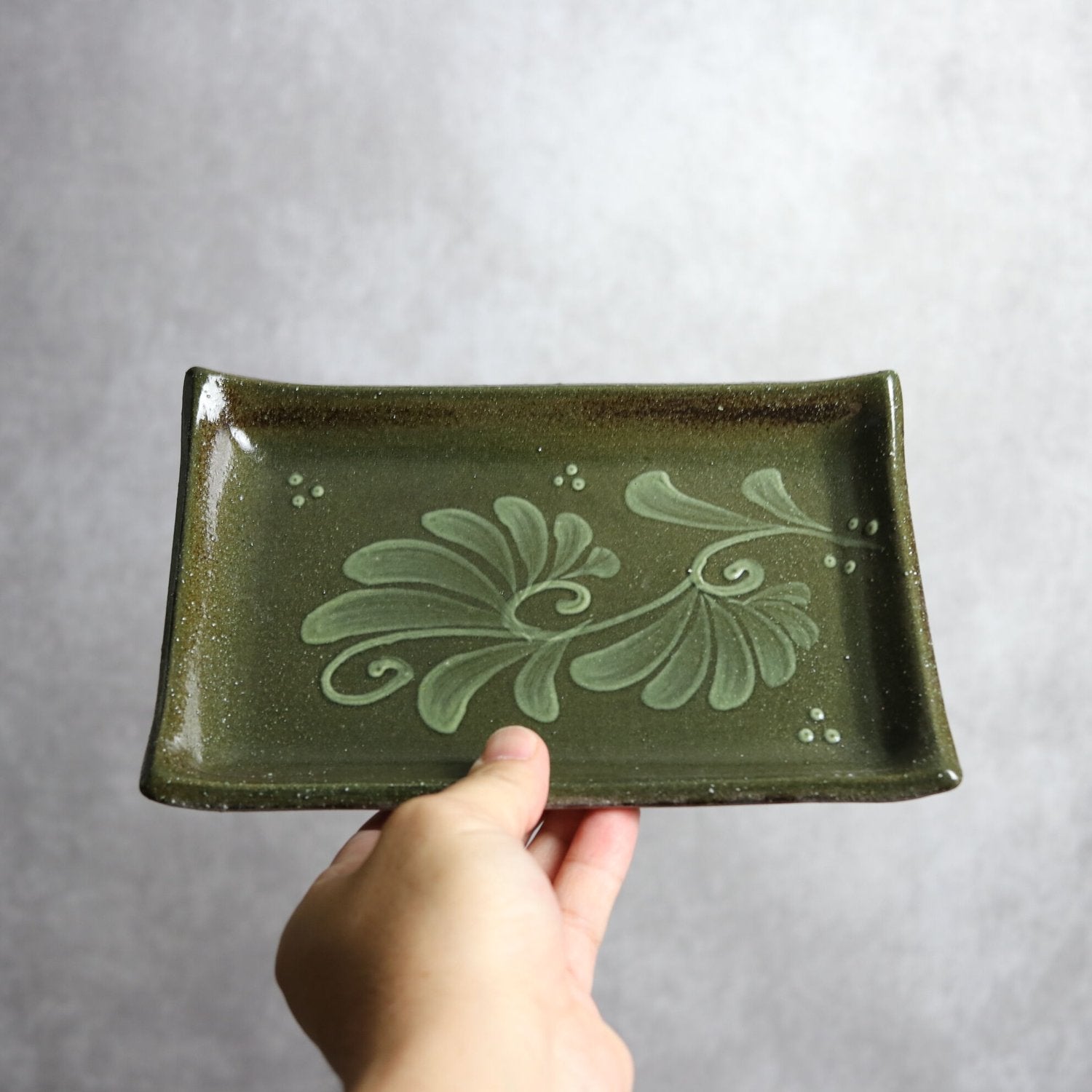 呉須白いっちん 長角皿(13×20)