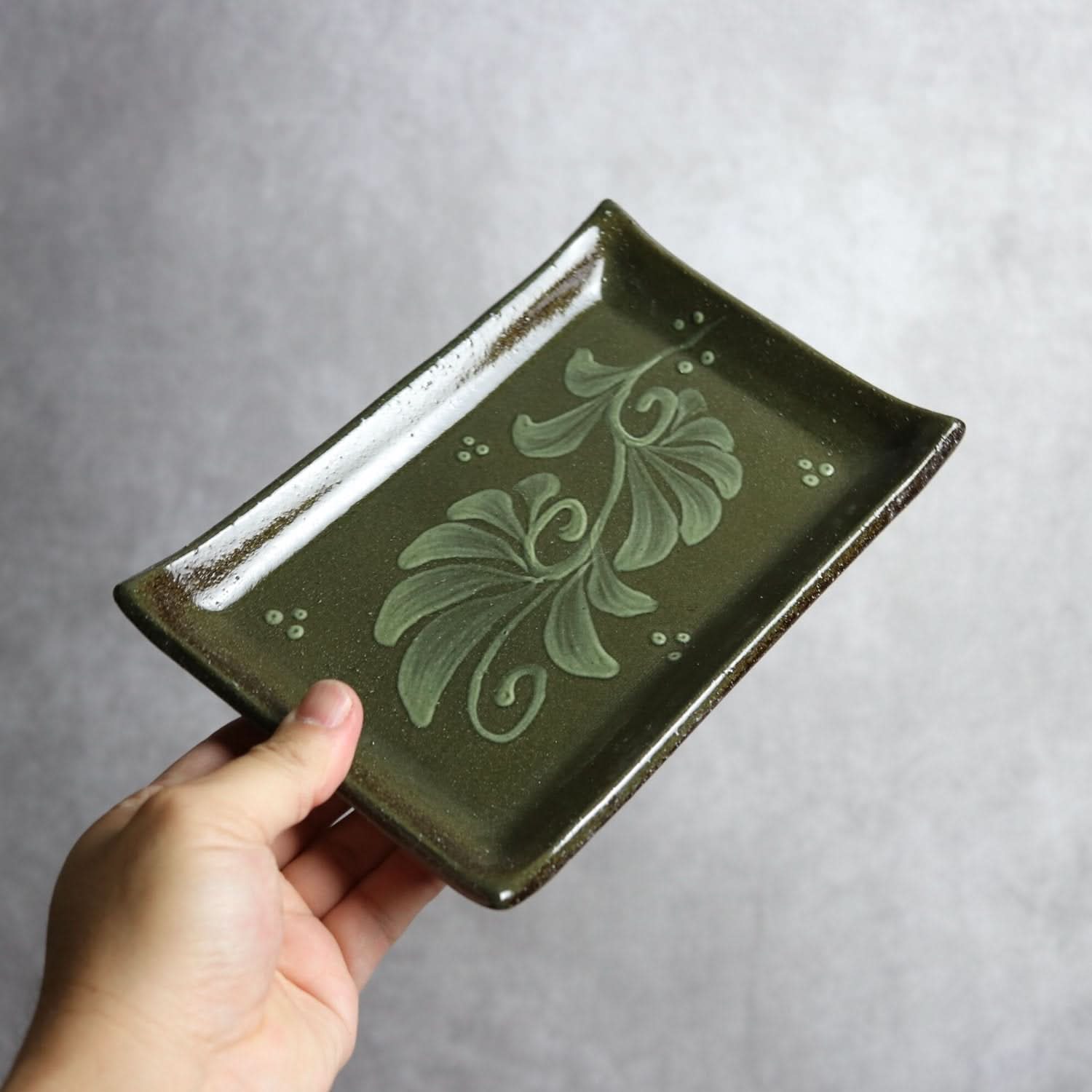 長角皿 13×20 呉須白いっちん やちむん 陶器 陶眞窯 やちむん 陶器.