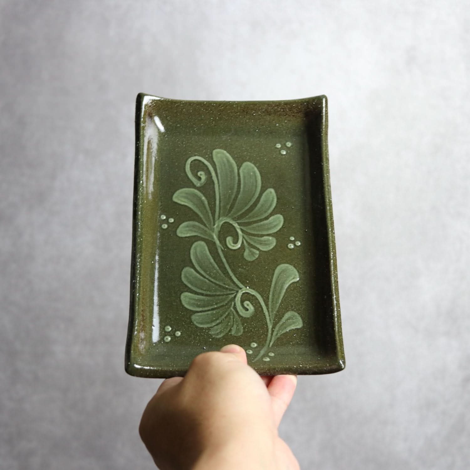 長角皿 13×20 呉須白いっちん やちむん 陶器 陶眞窯 やちむん 陶器.