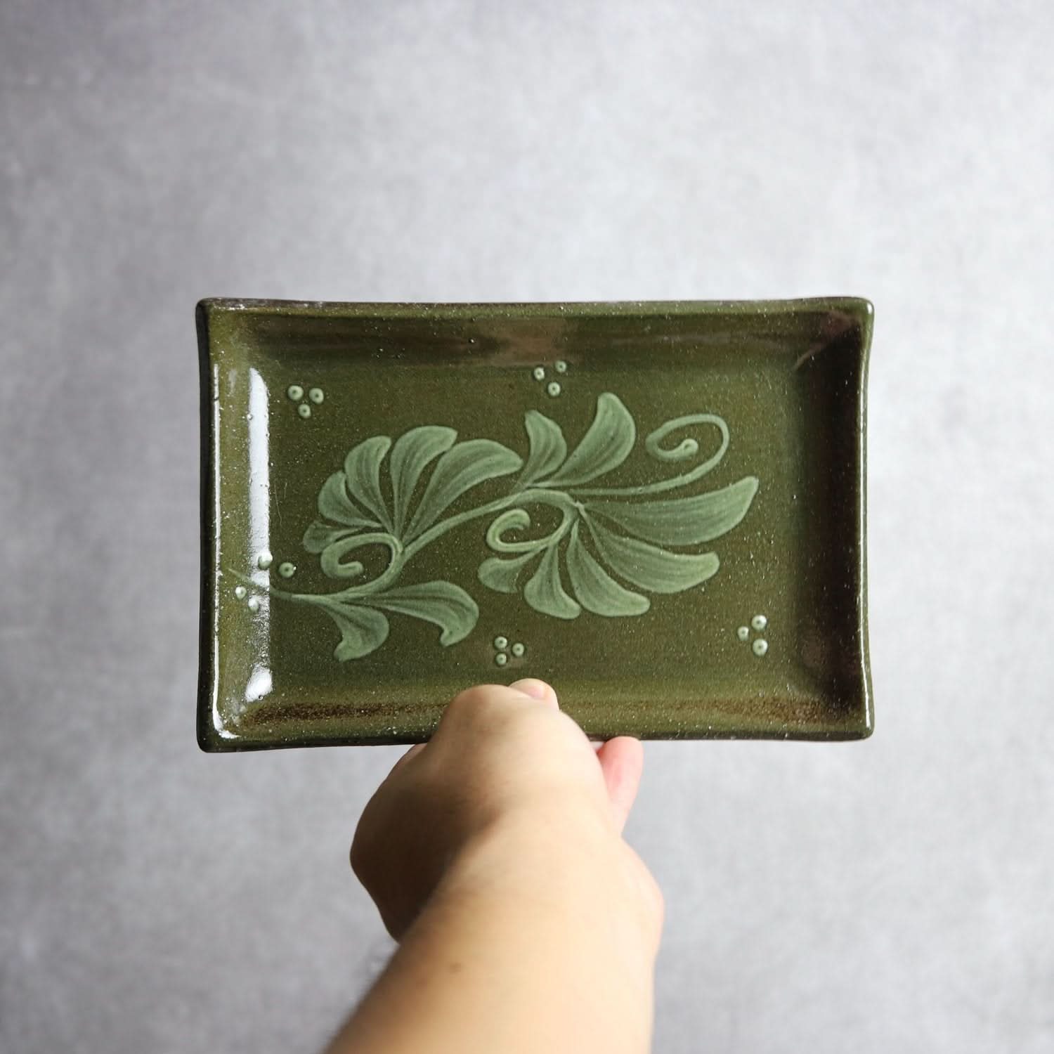 長角皿 13×20 呉須白いっちん やちむん 陶器 陶眞窯 やちむん 陶器.