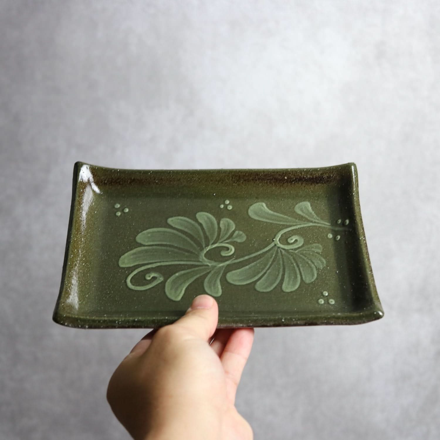 長角皿 13×20 呉須白いっちん やちむん 陶器 陶眞窯 やちむん 陶器.