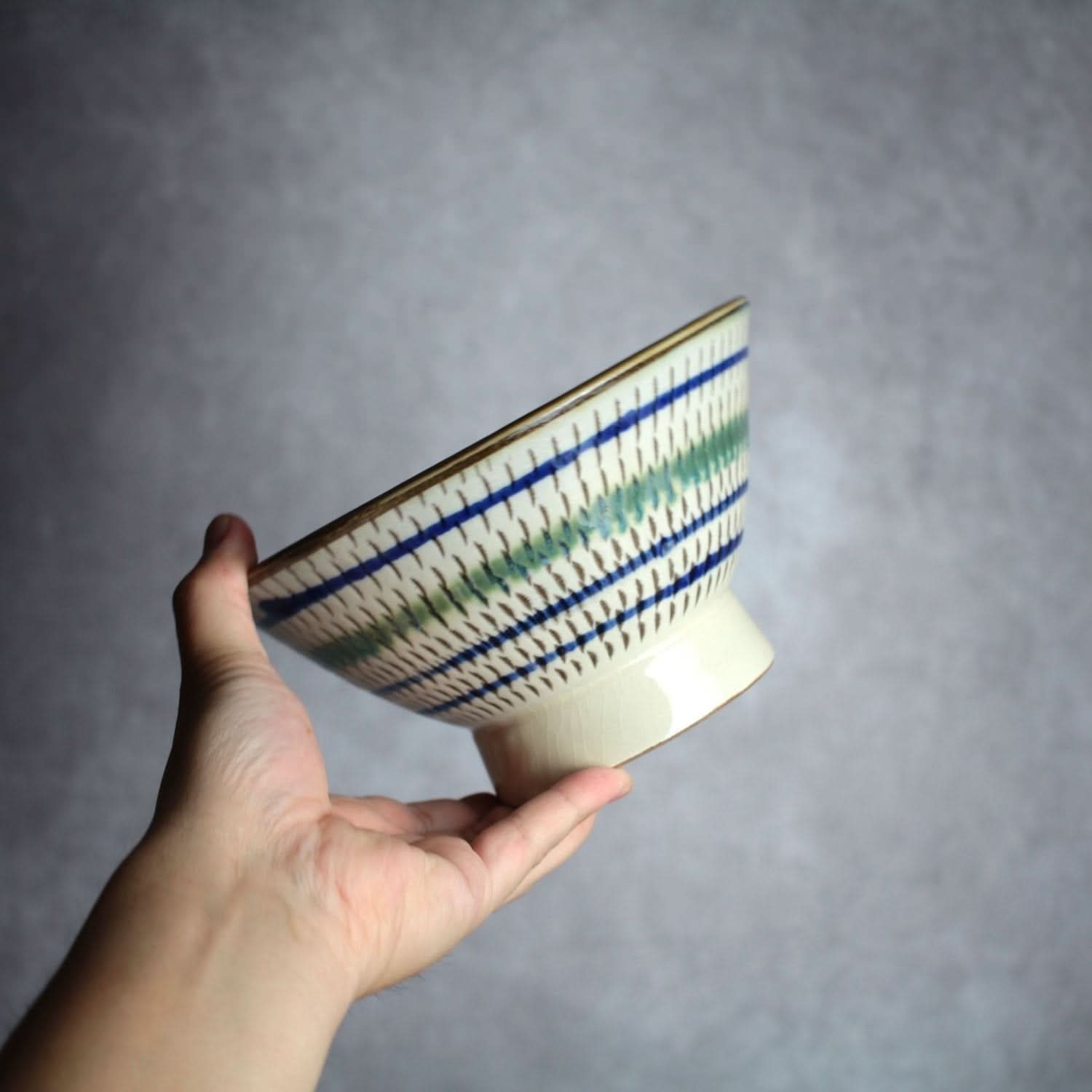 6寸マカイ 緑釉 飛鉋 輪紋 やちむん 陶器 幸陶器 やちむん 陶器.