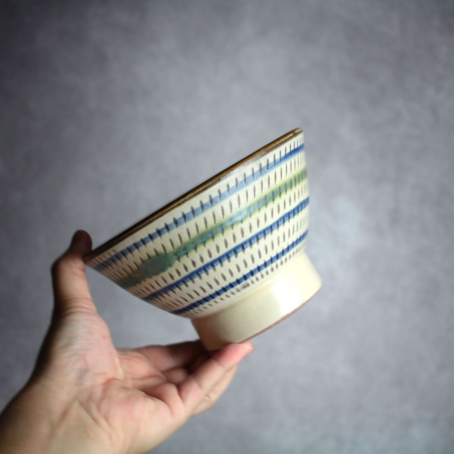 5寸マカイ 緑釉 飛鉋 輪紋 やちむん 陶器 幸陶器 やちむん 陶器.