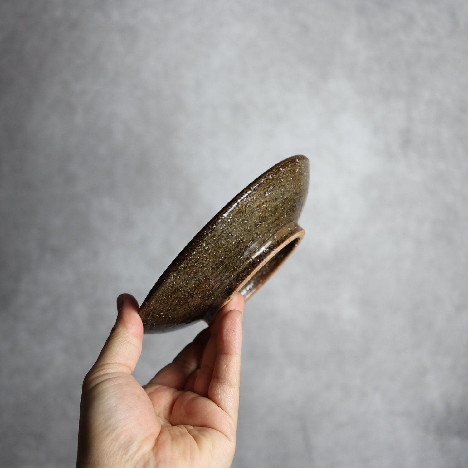 5寸皿 青 緑 デイゴ唐草 やちむん 陶器 陶芸こまがた やちむん 陶器.