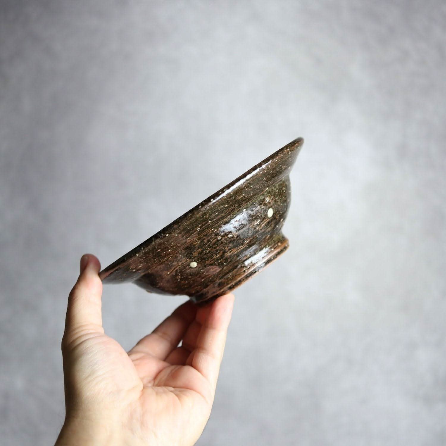 5.5寸リム鉢 シノギ 白 ストライプ やちむん 陶器 陶芸こまがた やちむん 陶器.