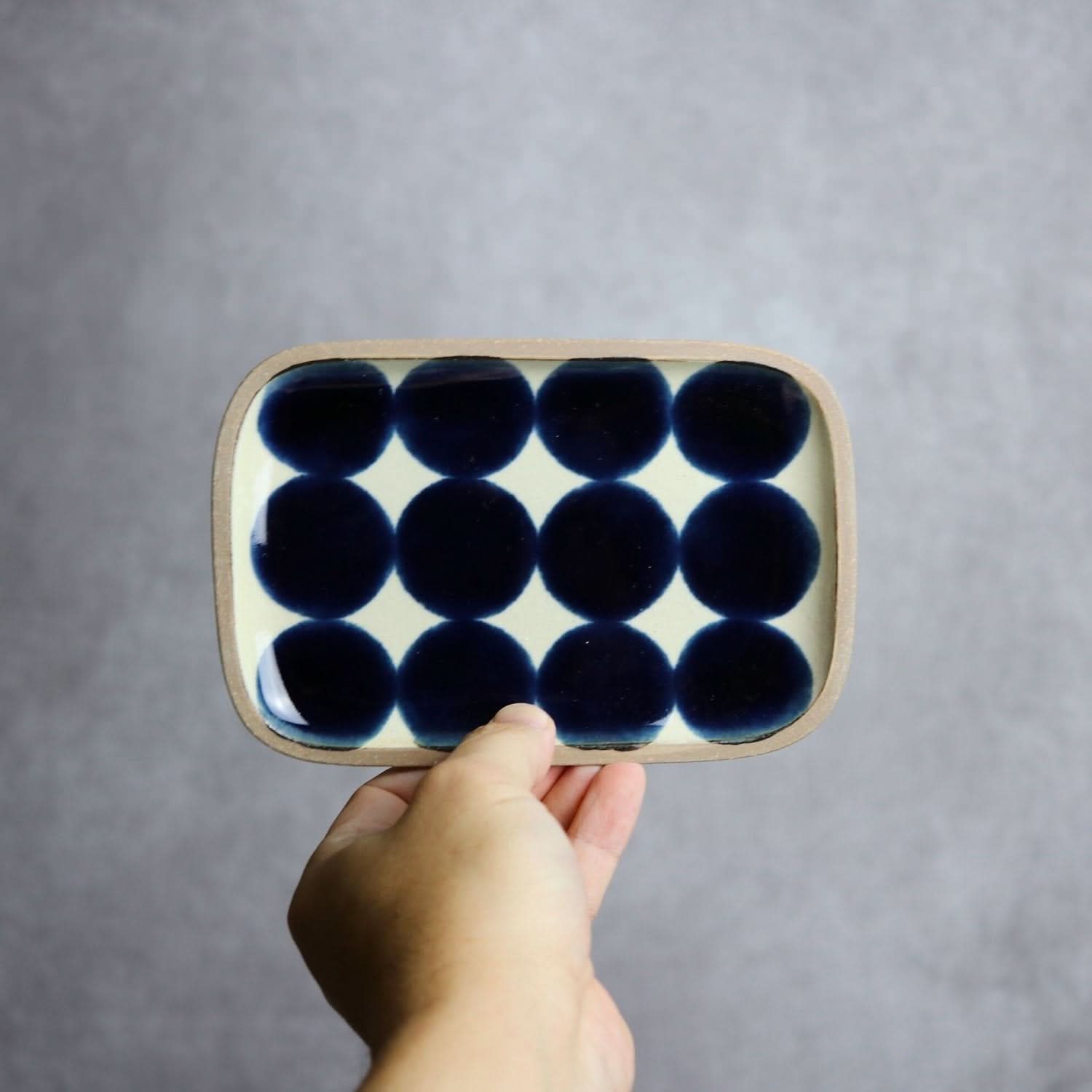 呉須丸紋 長角皿(小) やちむん 陶器.