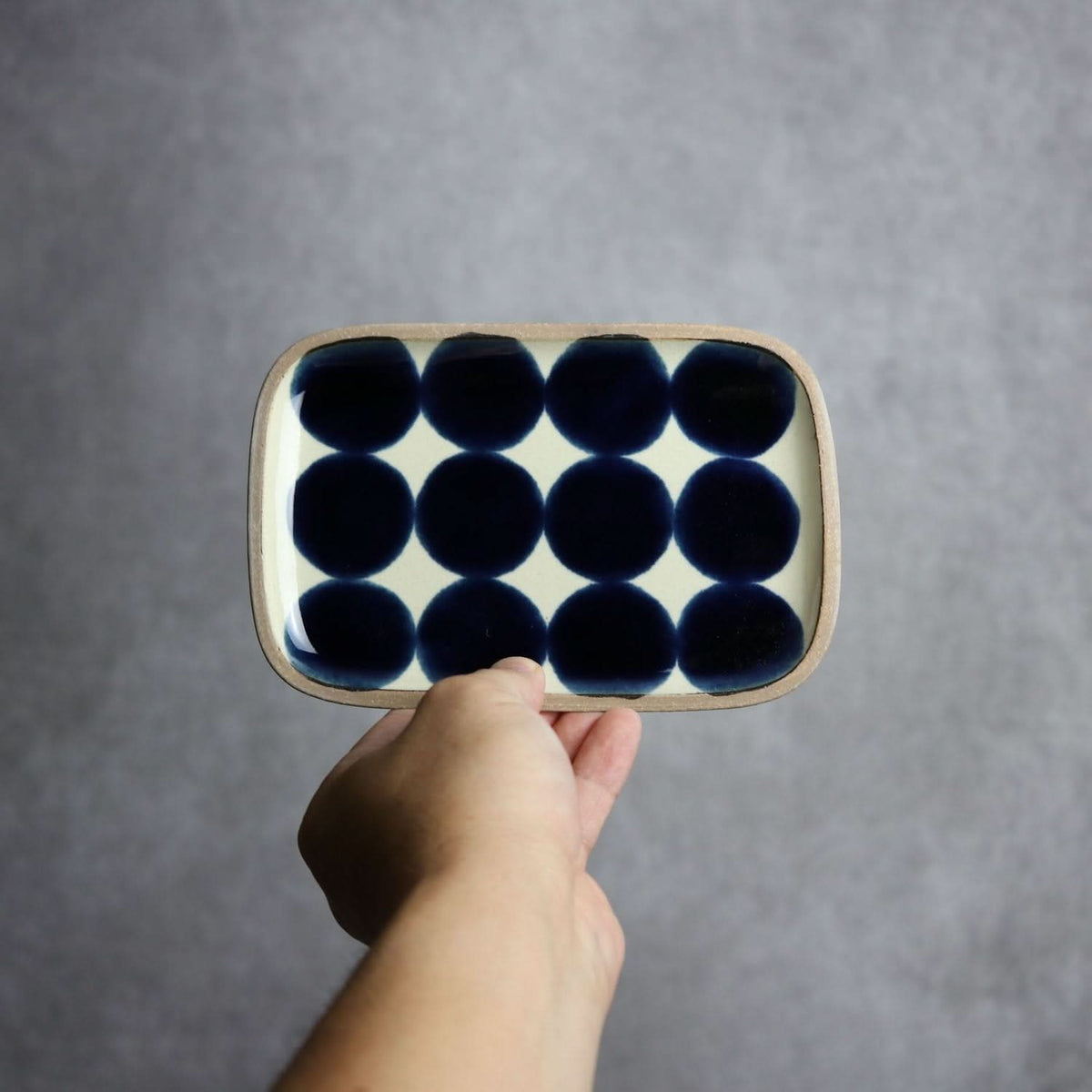 呉須丸紋 長角皿(小) やちむん 陶器.