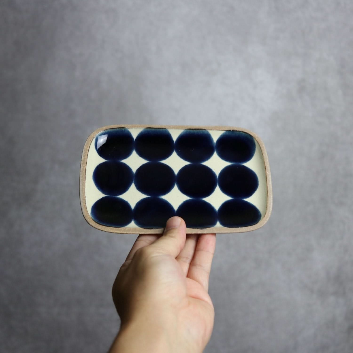 呉須丸紋 長角皿(小) やちむん 陶器.