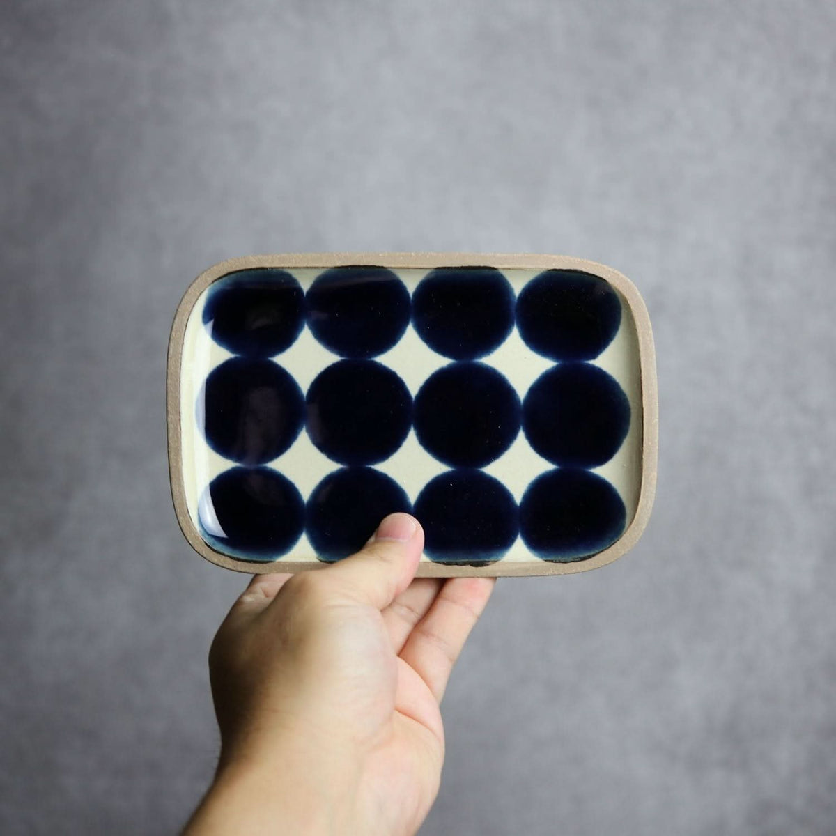 呉須丸紋 長角皿(小) やちむん 陶器.