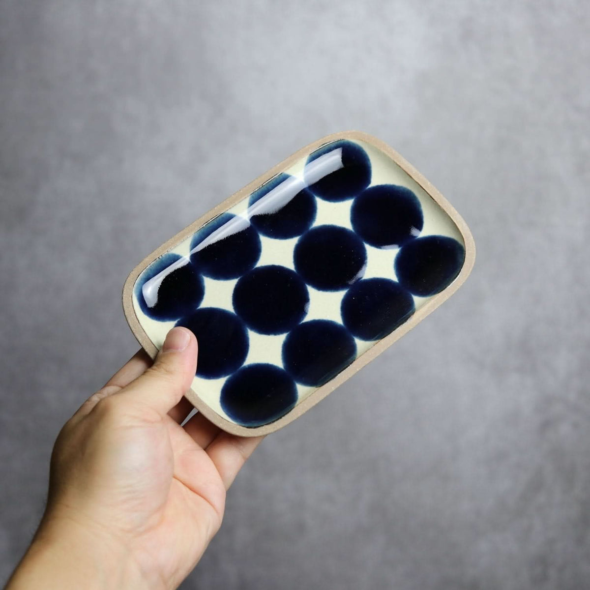 呉須丸紋 長角皿(小) やちむん 陶器.