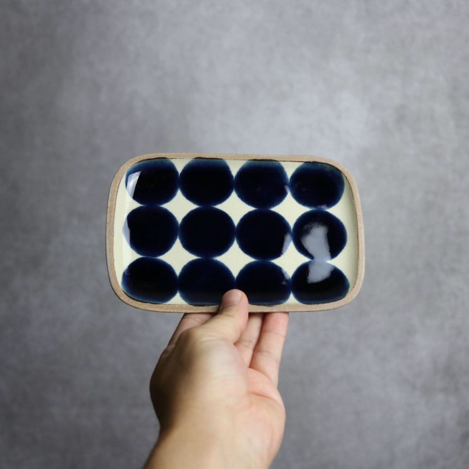 呉須丸紋 長角皿(小) やちむん 陶器.