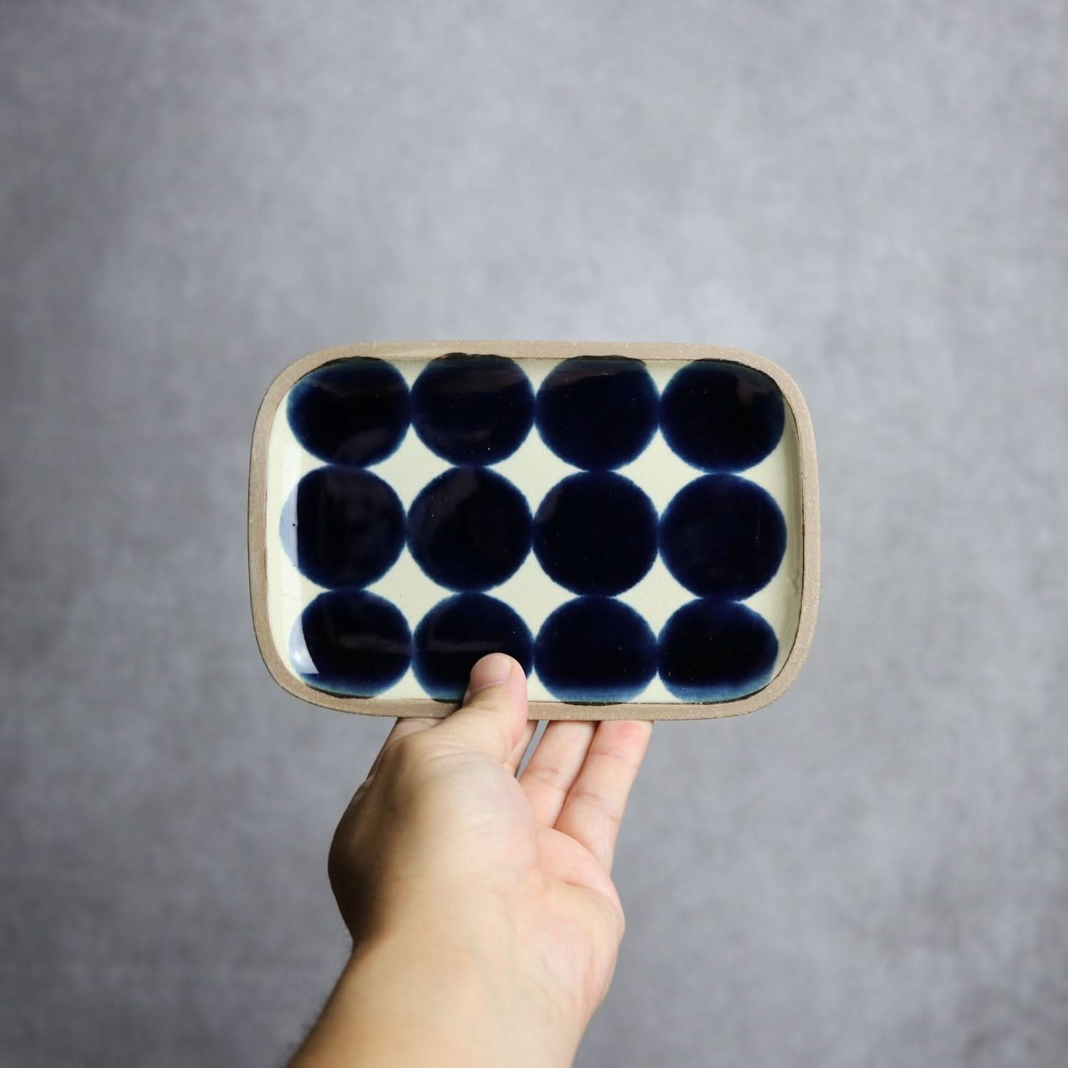 呉須丸紋 長角皿(小) やちむん 陶器.