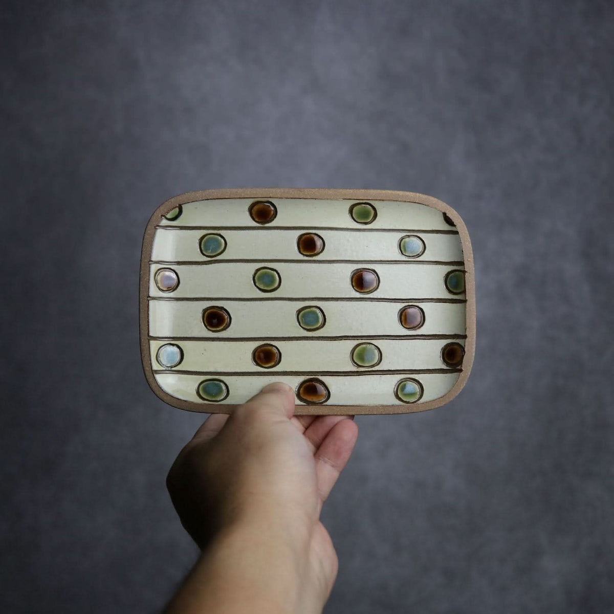 ガーランド マル 長角皿(小) やちむん 陶器.