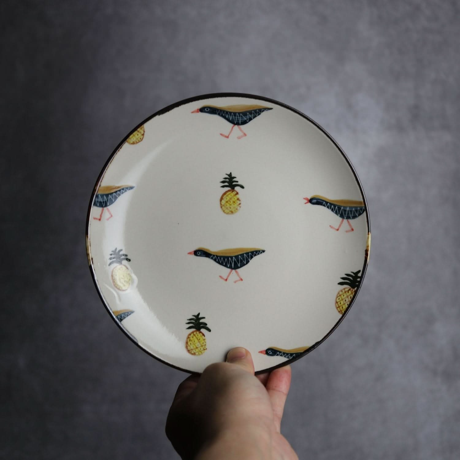 6寸皿 ヤンバルクイナパイン やちむん 陶器 atelier qucchane やちむん 陶器.