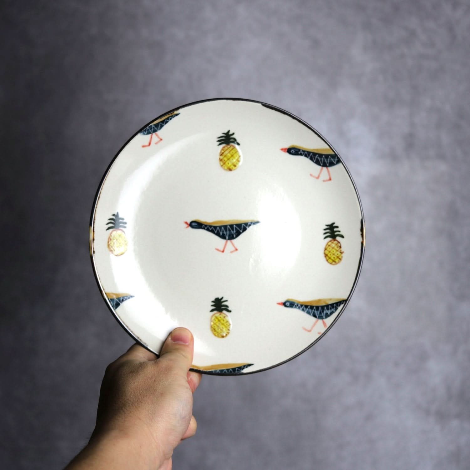 6寸皿 ヤンバルクイナパイン やちむん 陶器 atelier qucchane やちむん 陶器.