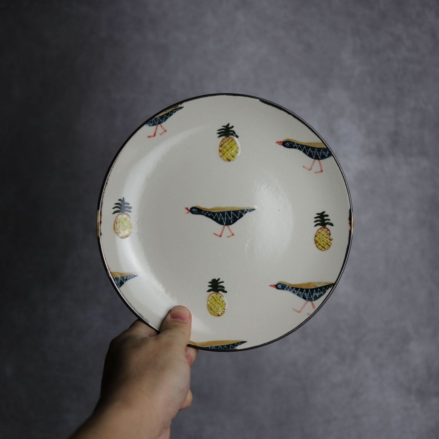 6寸皿 ヤンバルクイナパイン やちむん 陶器 atelier qucchane やちむん 陶器.