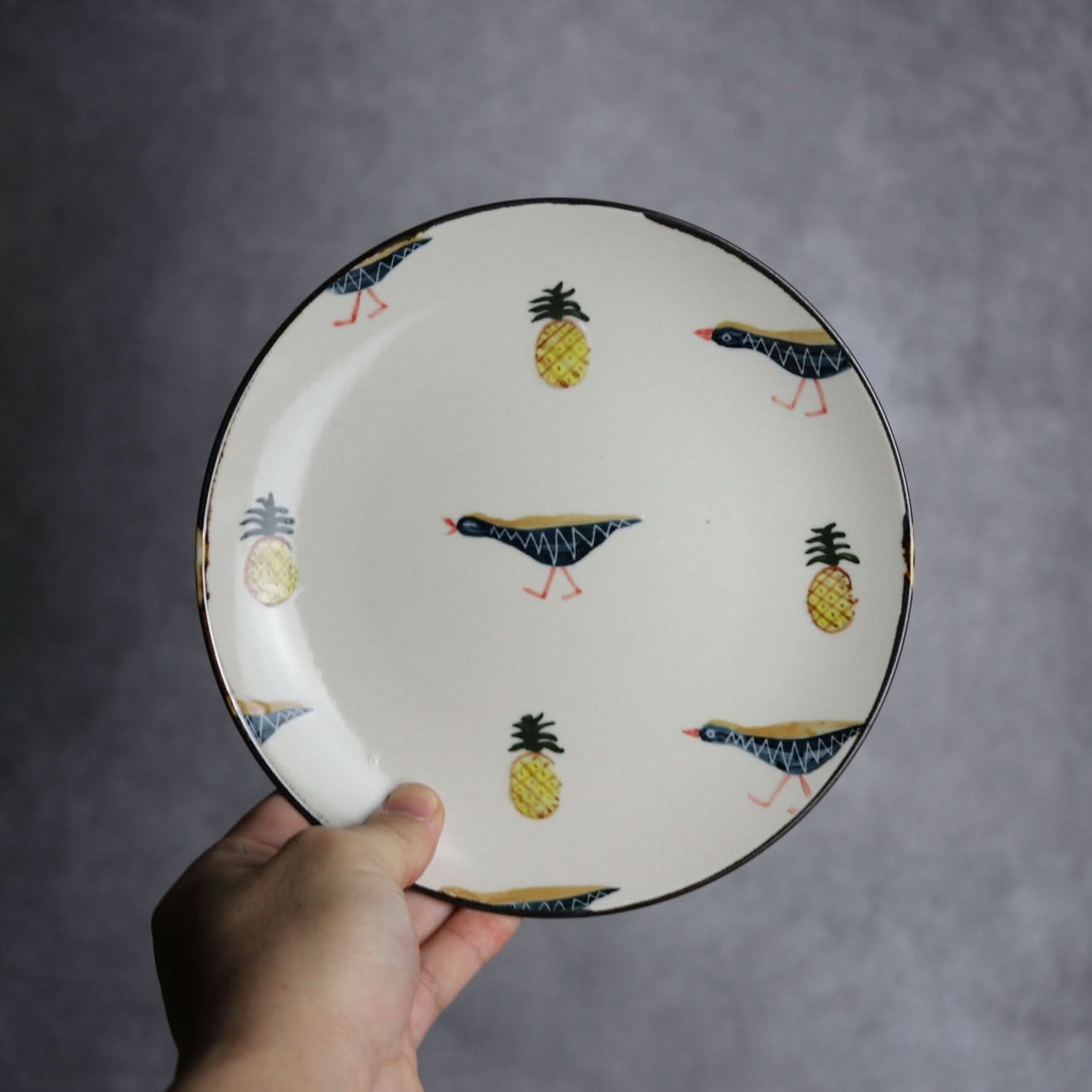 6寸皿 ヤンバルクイナパイン やちむん 陶器 atelier qucchane やちむん 陶器.