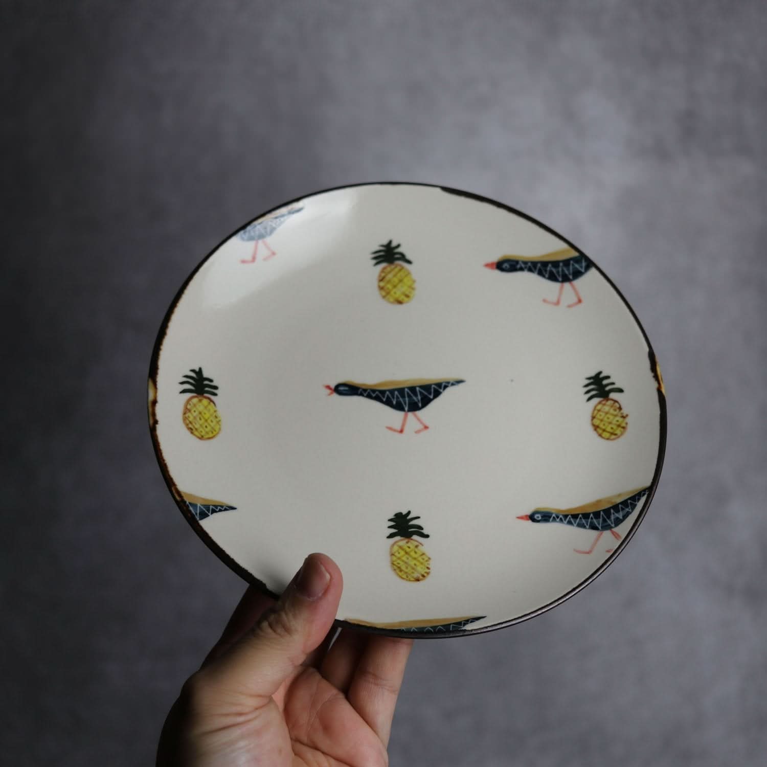 6寸皿 ヤンバルクイナパイン やちむん 陶器 atelier qucchane やちむん 陶器.