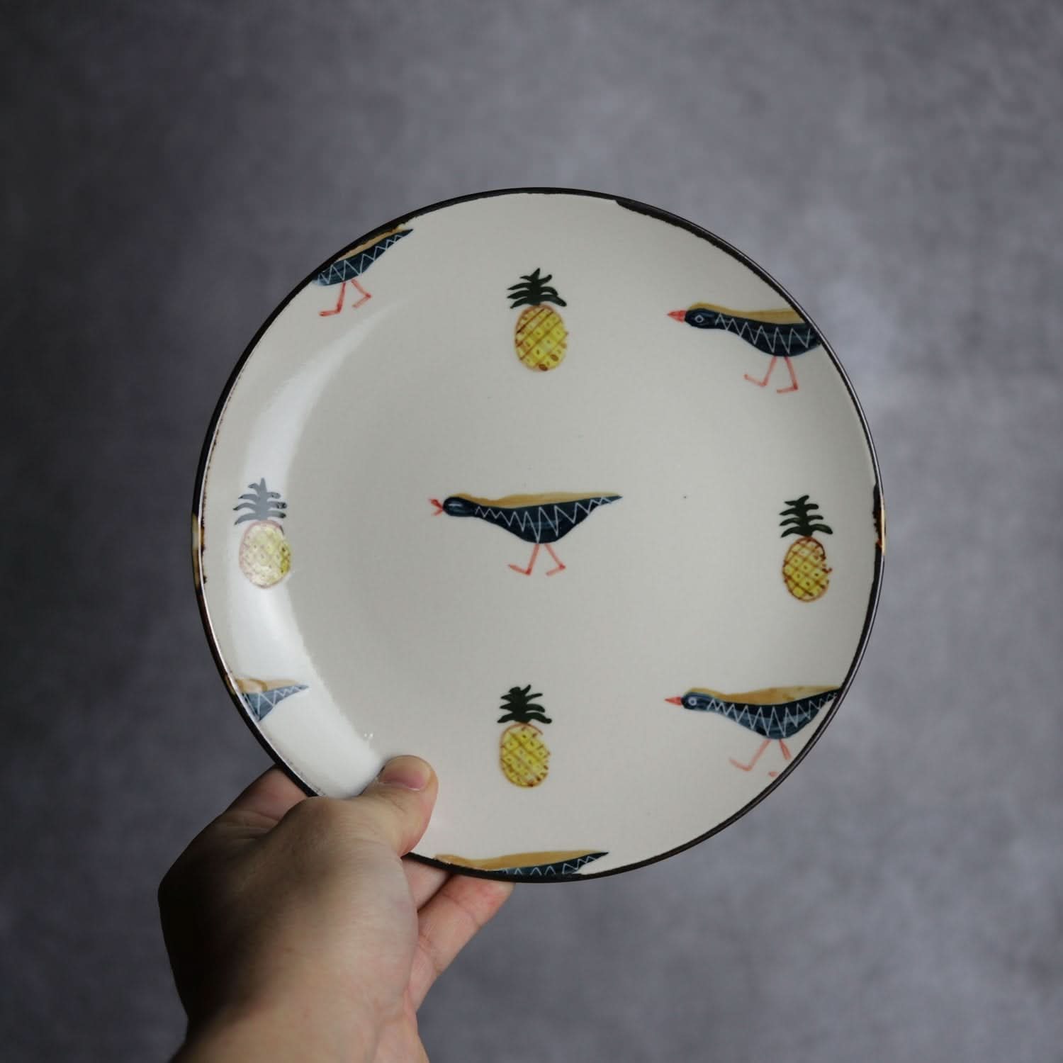 6寸皿 ヤンバルクイナパイン やちむん 陶器 atelier qucchane やちむん 陶器.