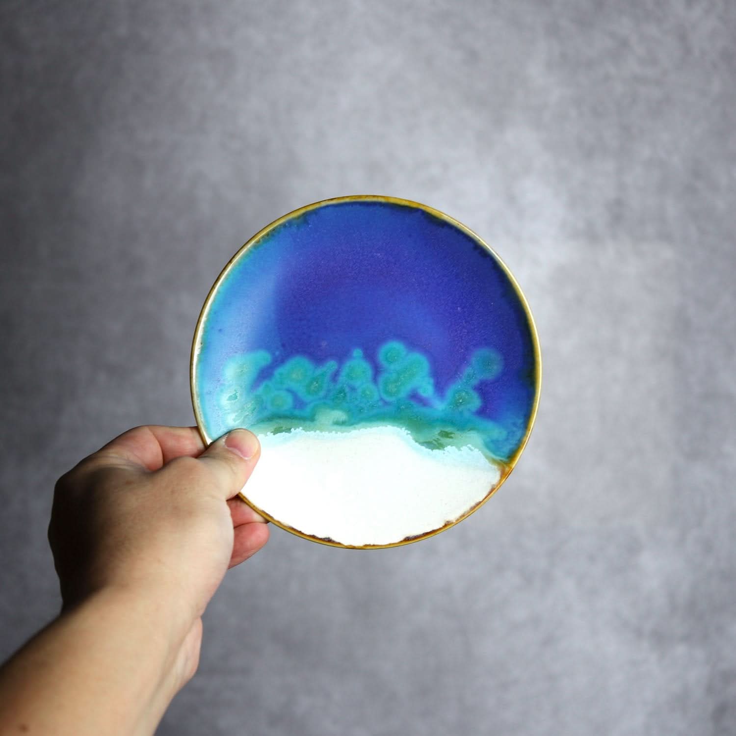 5寸皿 ラグーン やちむん 陶器 atelier qucchane やちむん 陶器.