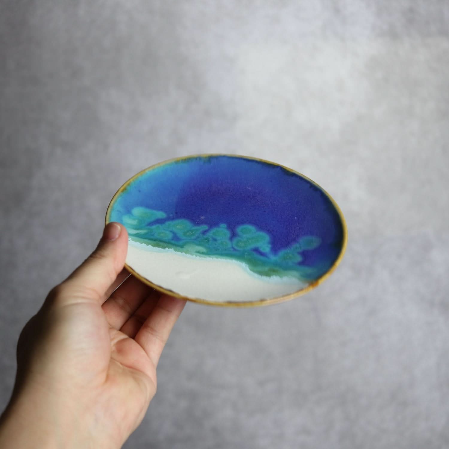 5寸皿 ラグーン やちむん 陶器 atelier qucchane やちむん 陶器.