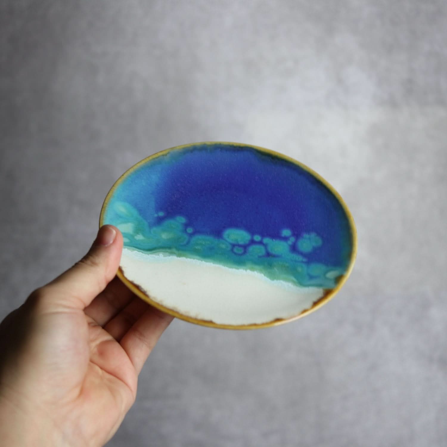 5寸皿 ラグーン やちむん 陶器 atelier qucchane やちむん 陶器.