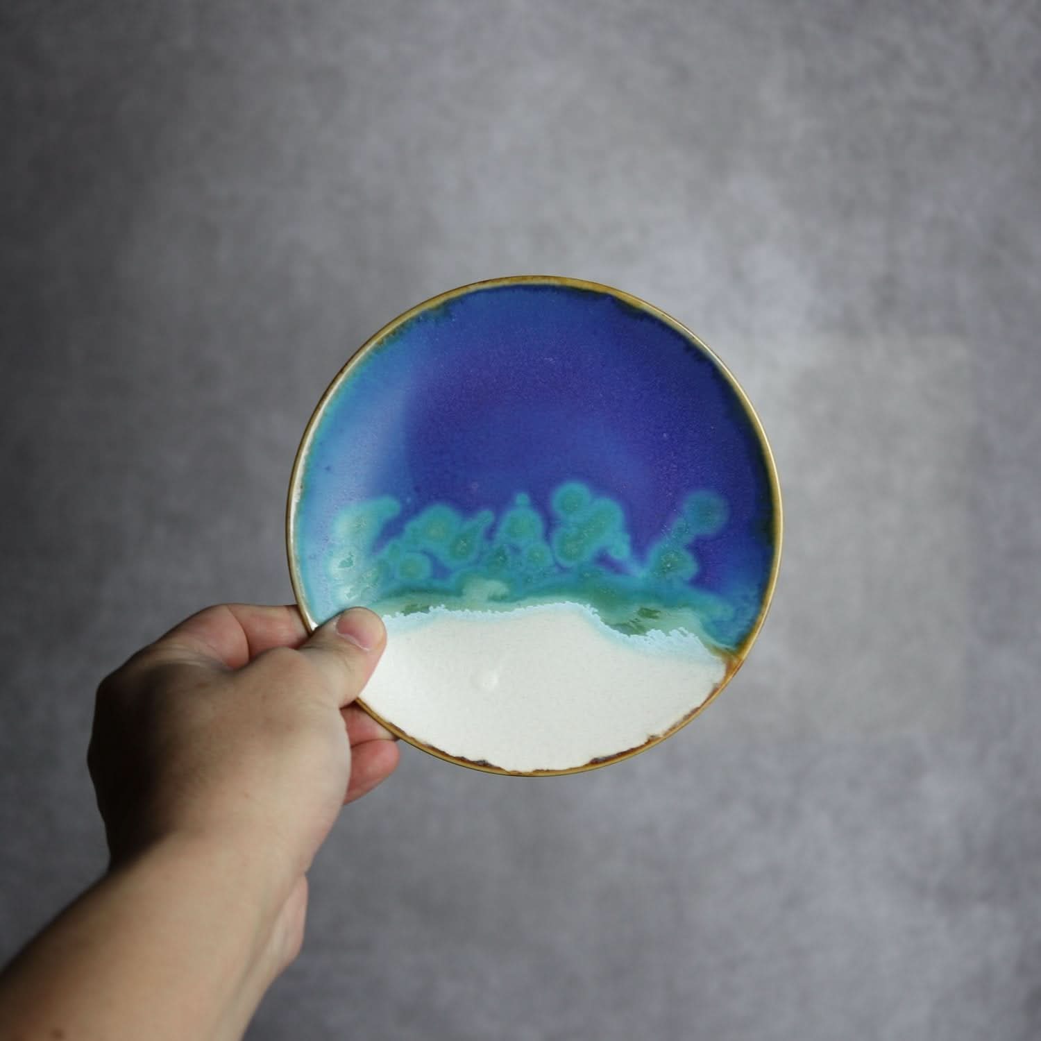 5寸皿 ラグーン やちむん 陶器 atelier qucchane やちむん 陶器.