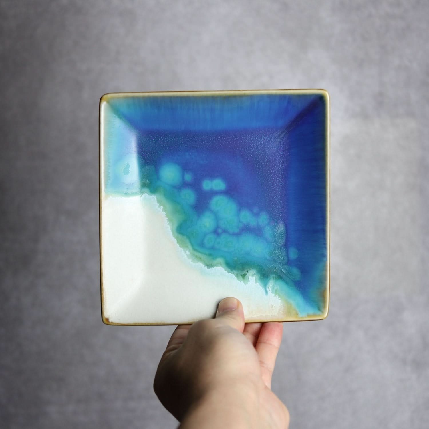 角皿 ラグーン やちむん 陶器 atelier qucchane やちむん 陶器.