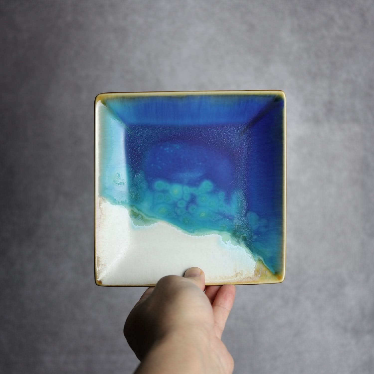 角皿 ラグーン やちむん 陶器 atelier qucchane やちむん 陶器.