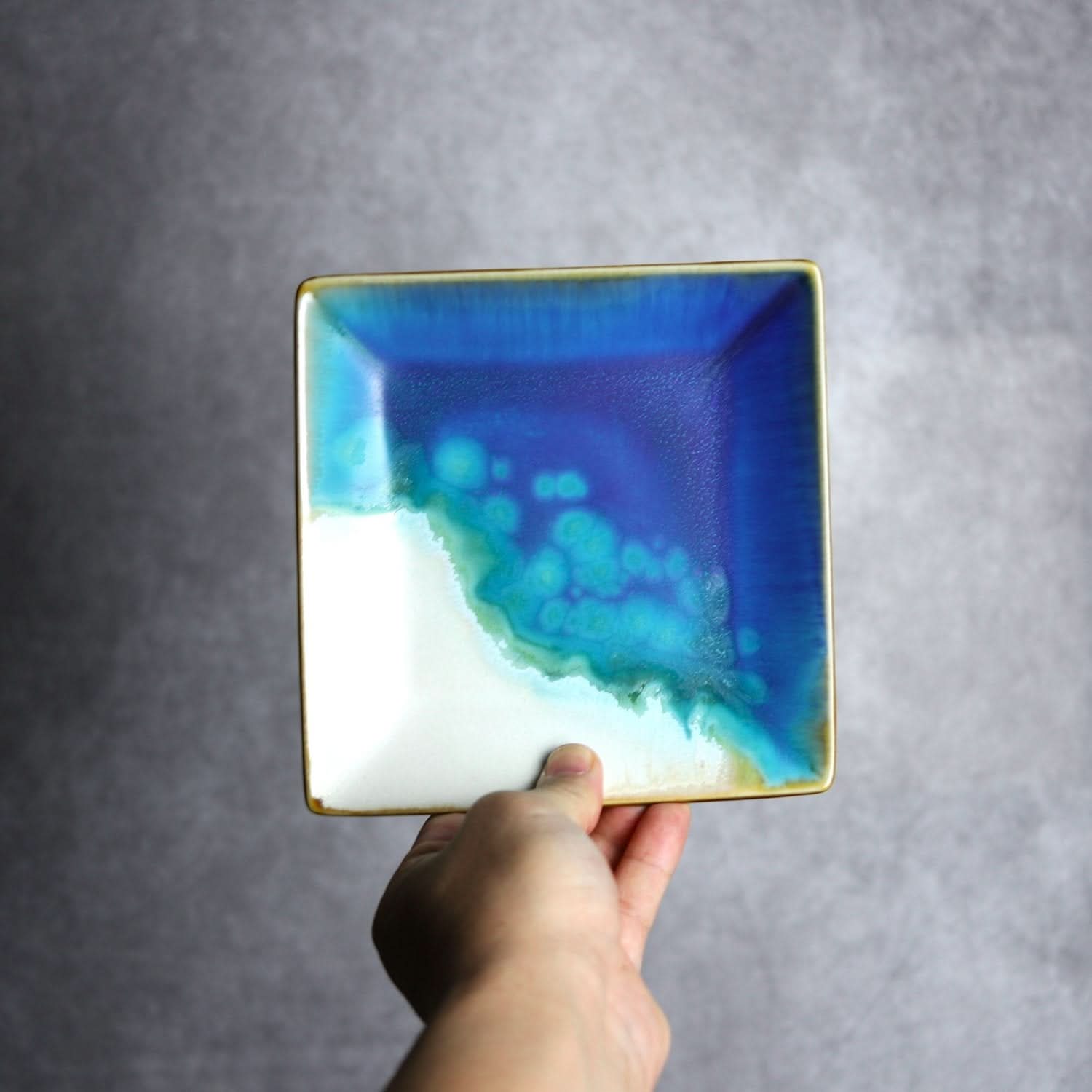 角皿 ラグーン やちむん 陶器 atelier qucchane やちむん 陶器.