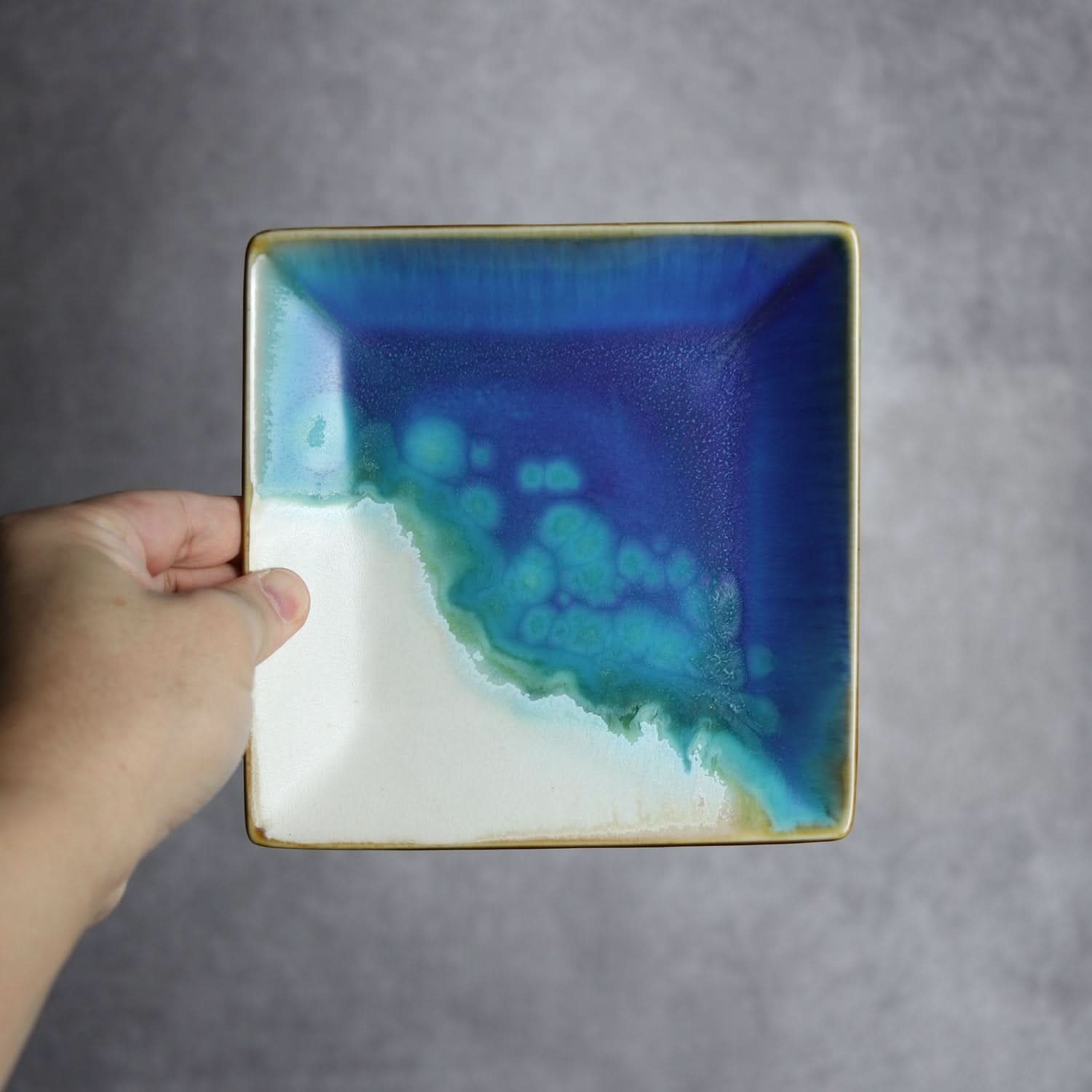 角皿 ラグーン やちむん 陶器 atelier qucchane やちむん 陶器.