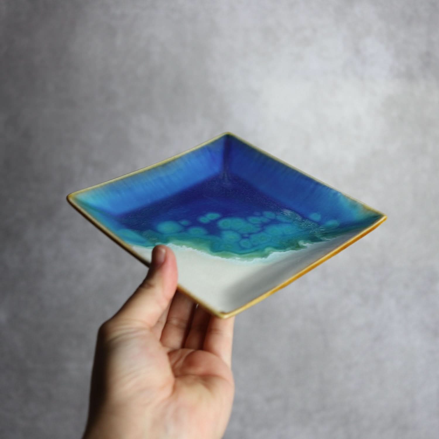 角皿 ラグーン やちむん 陶器 atelier qucchane やちむん 陶器.