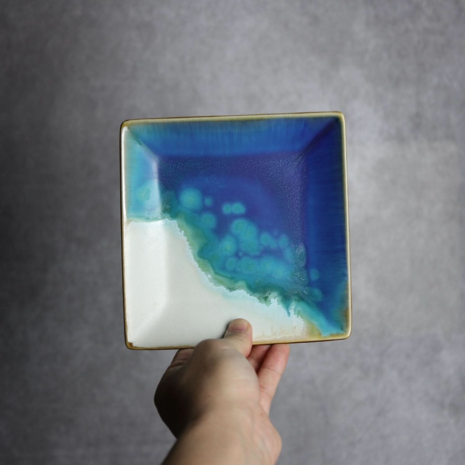 角皿 ラグーン やちむん 陶器 atelier qucchane やちむん 陶器.