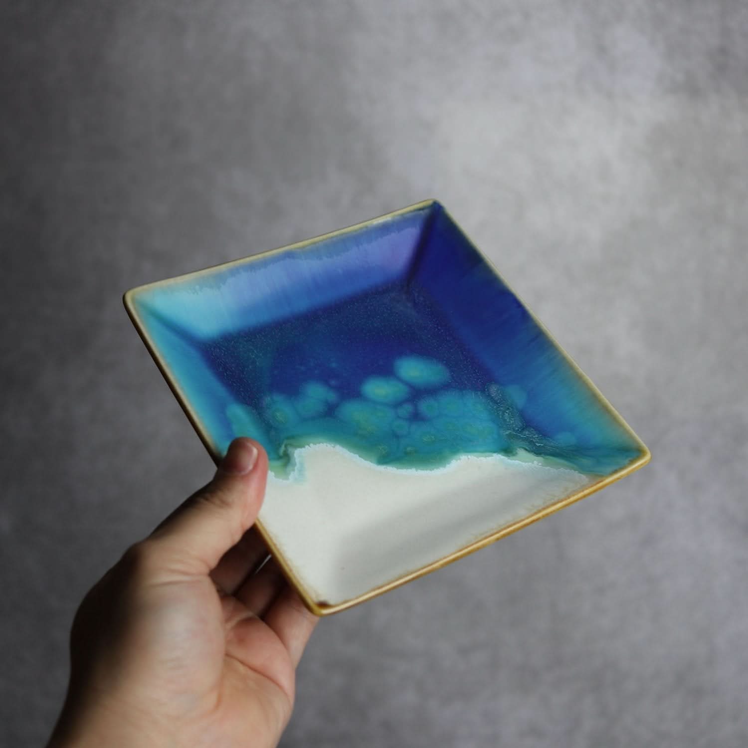 角皿 ラグーン やちむん 陶器 atelier qucchane やちむん 陶器.