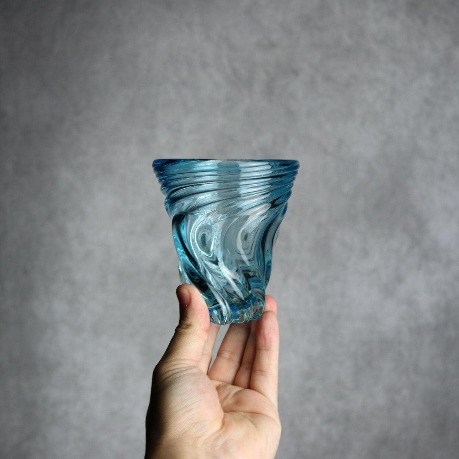 S.モールグラス 水色 琉球ガラス ガラス工房清天 琉球ガラス.