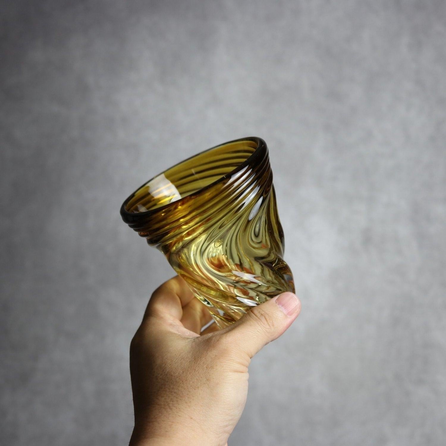 S.モールグラス ブラウン 琉球ガラス ガラス工房清天 琉球ガラス.