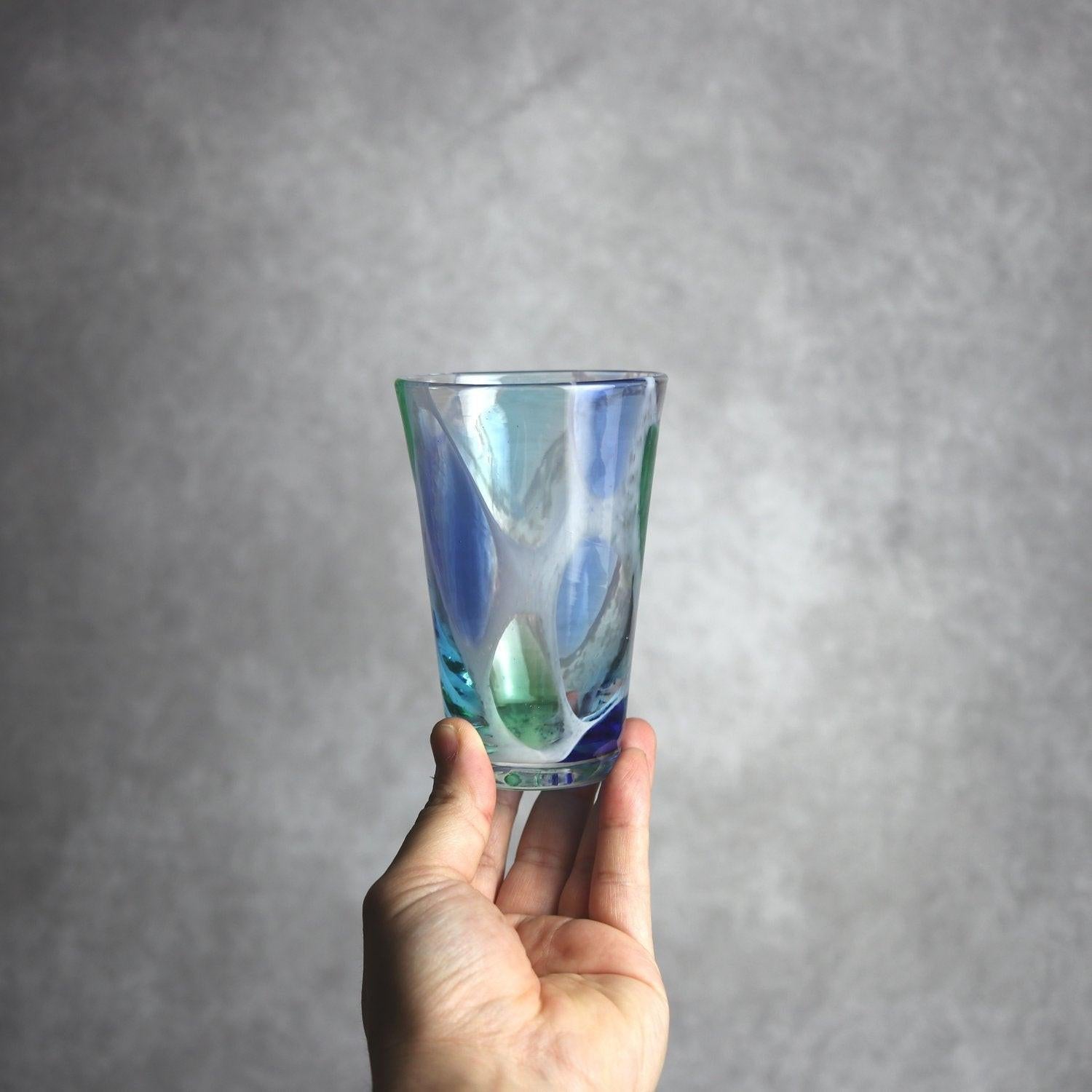 海想 青 ビアグラス 琉球ガラス RYUKYU GLASS WORKS 海風 琉球ガラス.
