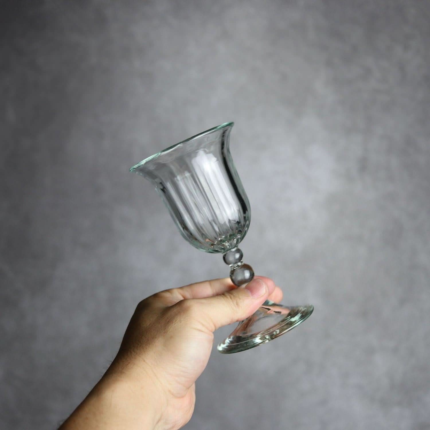 縦モールワイングラス クリア 琉球ガラス glass32 琉球ガラス.