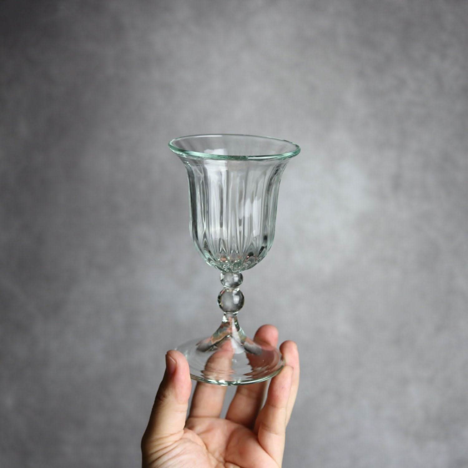 縦モールワイングラス クリア 琉球ガラス glass32 琉球ガラス.
