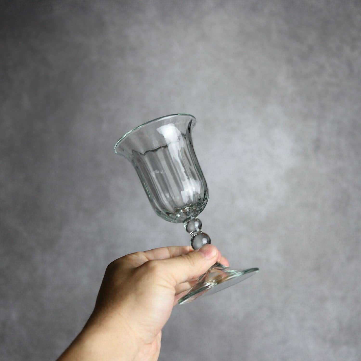 縦モールワイングラス クリア 琉球ガラス glass32 琉球ガラス.