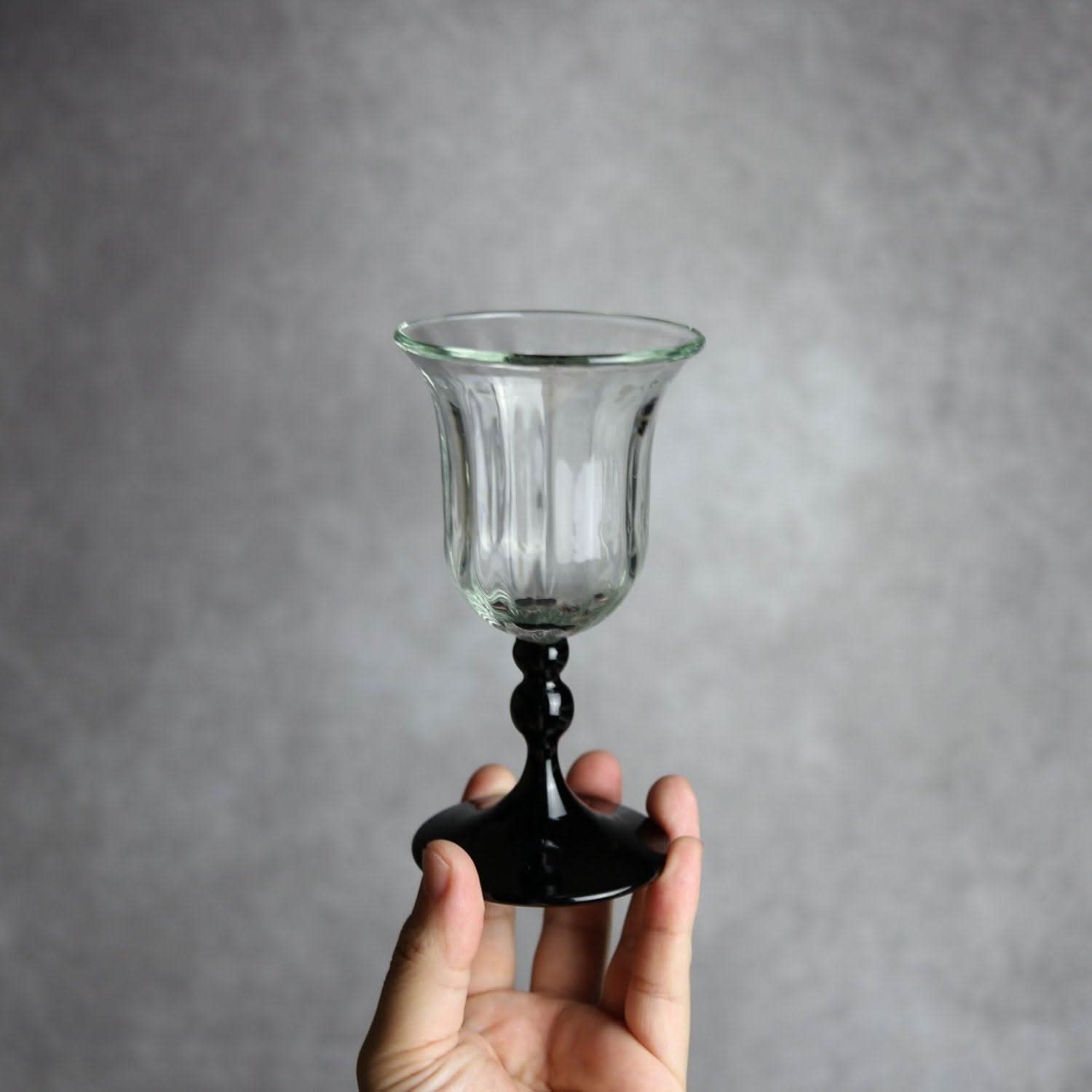 縦モールワイングラス ツートン 琉球ガラス glass32 琉球ガラス.