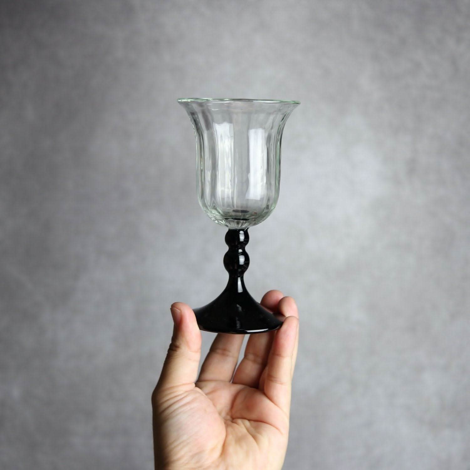 縦モールワイングラス ツートン 琉球ガラス glass32 琉球ガラス.