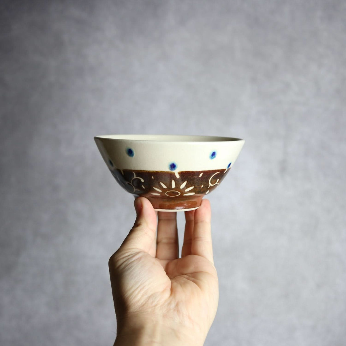 4寸マカイ 飴釉 唐草 やちむん 陶器 高江洲陶磁器 やちむん 陶器.