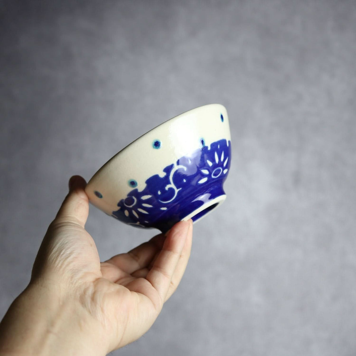 4寸マカイ 呉須釉 唐草 やちむん 陶器 高江洲陶磁器 やちむん 陶器.