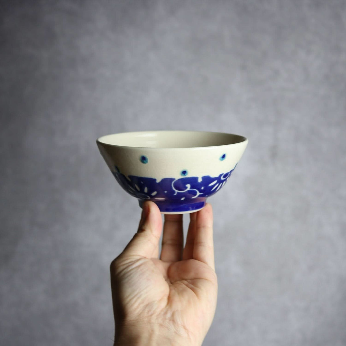 4寸マカイ 呉須釉 唐草 やちむん 陶器 高江洲陶磁器 やちむん 陶器.